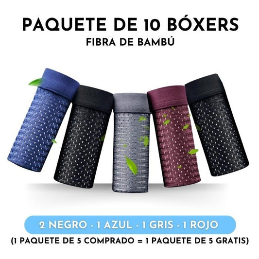 Kit 10 Boxers de Fibra de Bambú Box Hero - Paga 5 y llévate 10 - Hipnotelia