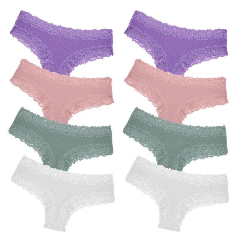 Panties de encaje de algodón - Brasileña de encaje - Compra 4 y llévate 8 - Hipnotelia