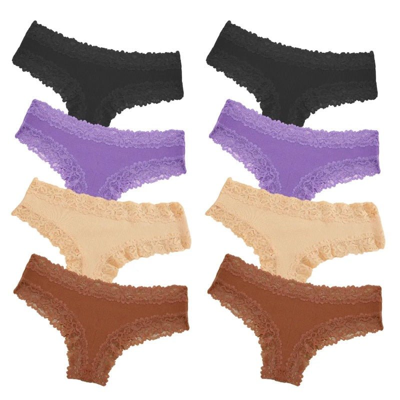 Panties de encaje de algodón - Brasileña de encaje - Compra 4 y llévate 8 - Hipnotelia