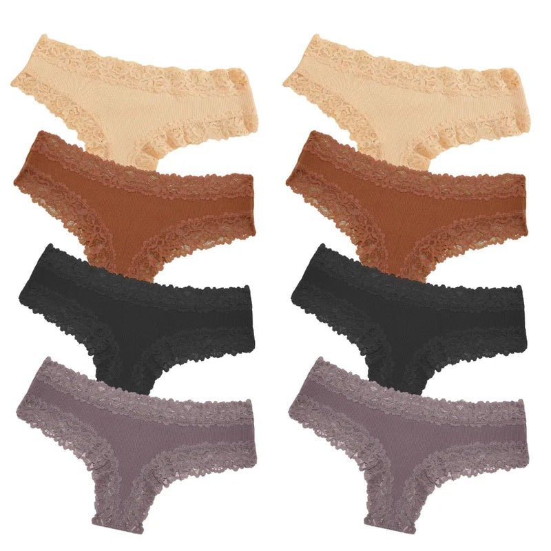 Panties de encaje de algodón - Brasileña de encaje - Compra 4 y llévate 8 - Hipnotelia