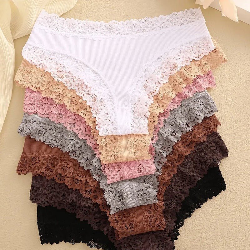 Panties de encaje de algodón - Brasileña de encaje - Compra 4 y llévate 8 - Hipnotelia