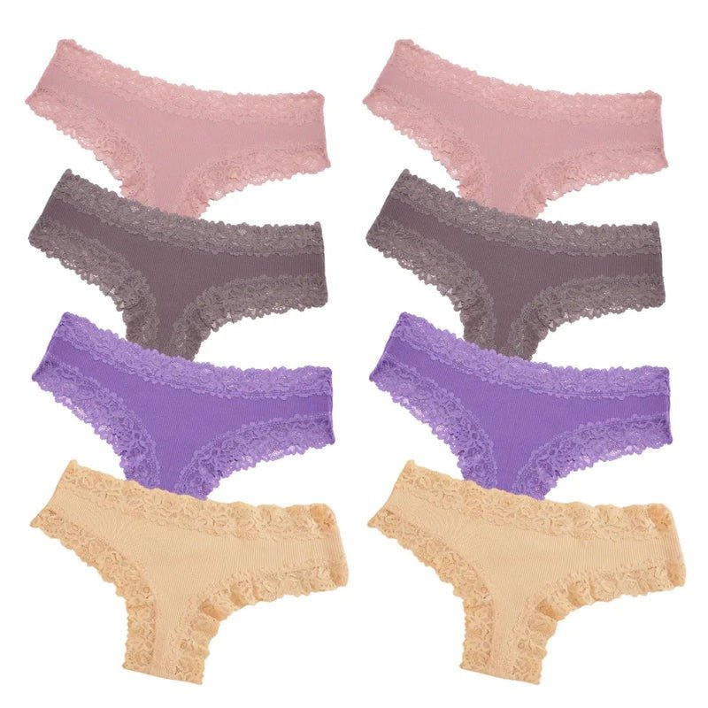Panties de encaje de algodón - Brasileña de encaje - Compra 4 y llévate 8 - Hipnotelia